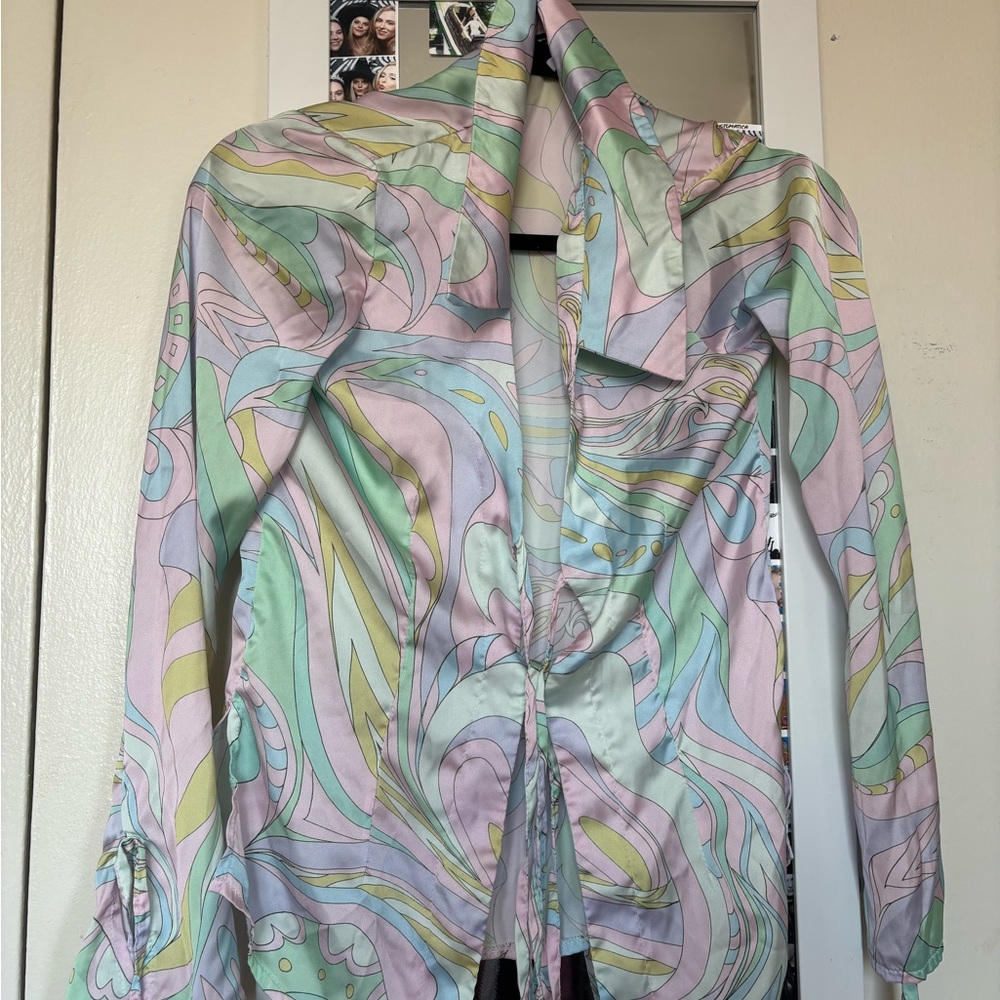 ASOS Pastel Swirl Blouse